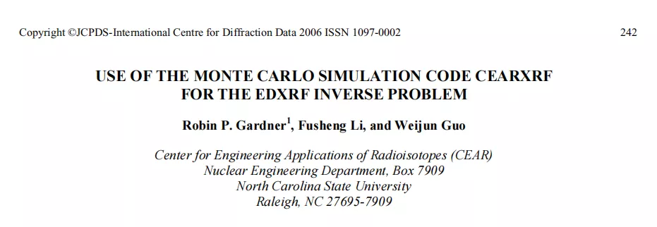 USE OF THE MONTE CARLO SIMULATION CODE CEARXRF  FOR THE EDXRF INVERSE PROBLEM