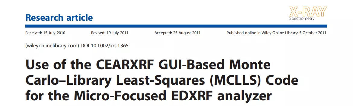Use of the CEARXRF GUI-Based Monte Carlo–Library Least-Squares (MCLLS) Code for the Micro-Focused EDXRF analyzer