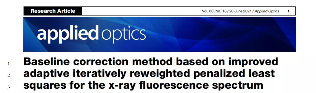 Baseline correction method based on improved adaptive iteratively reweighted penalized least squares for the x-ray fluorescence spectrum